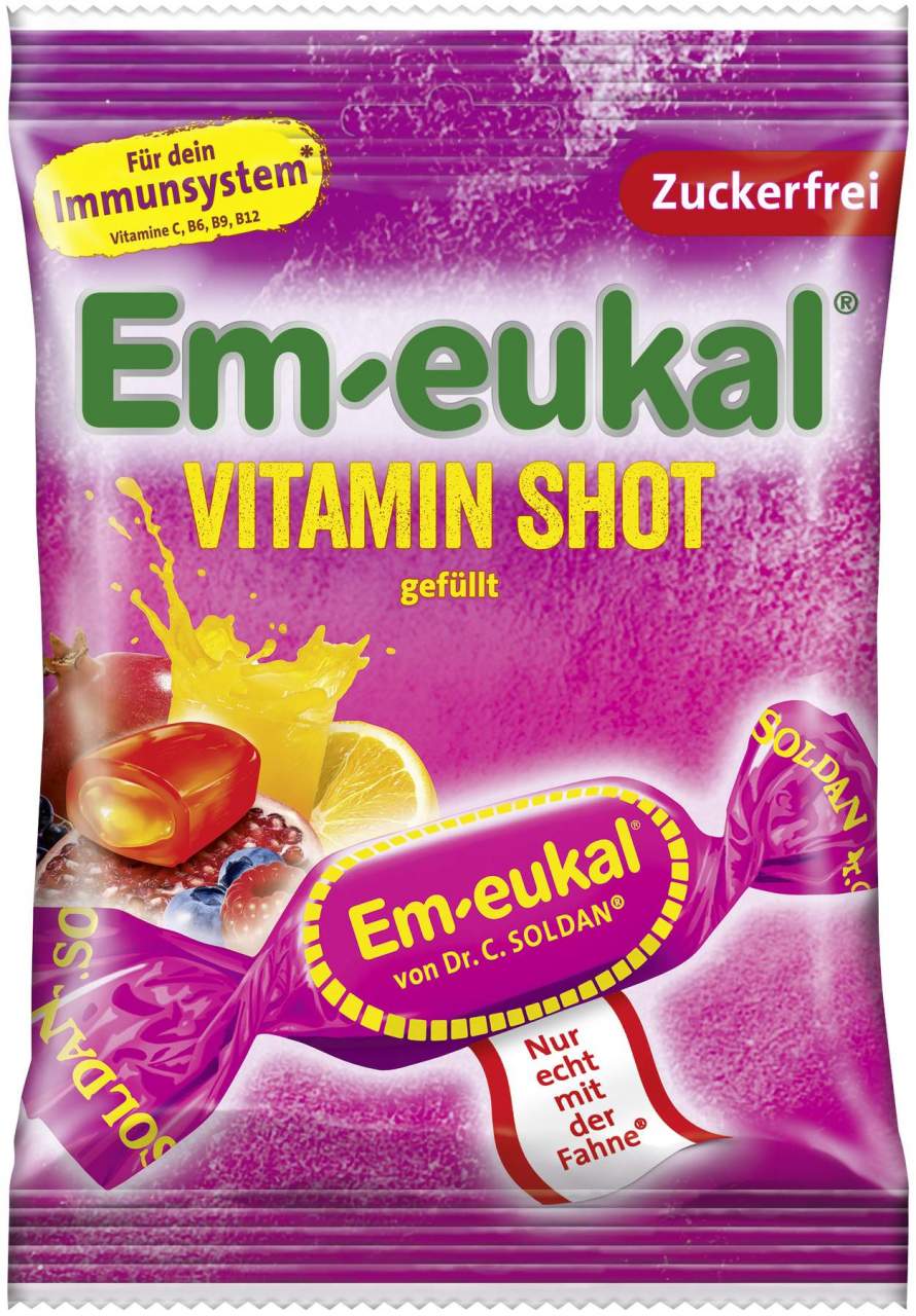 Em-Eukal Immunstark Vitamin Shot Vitaminbonbons Zuckerfrei 75 G