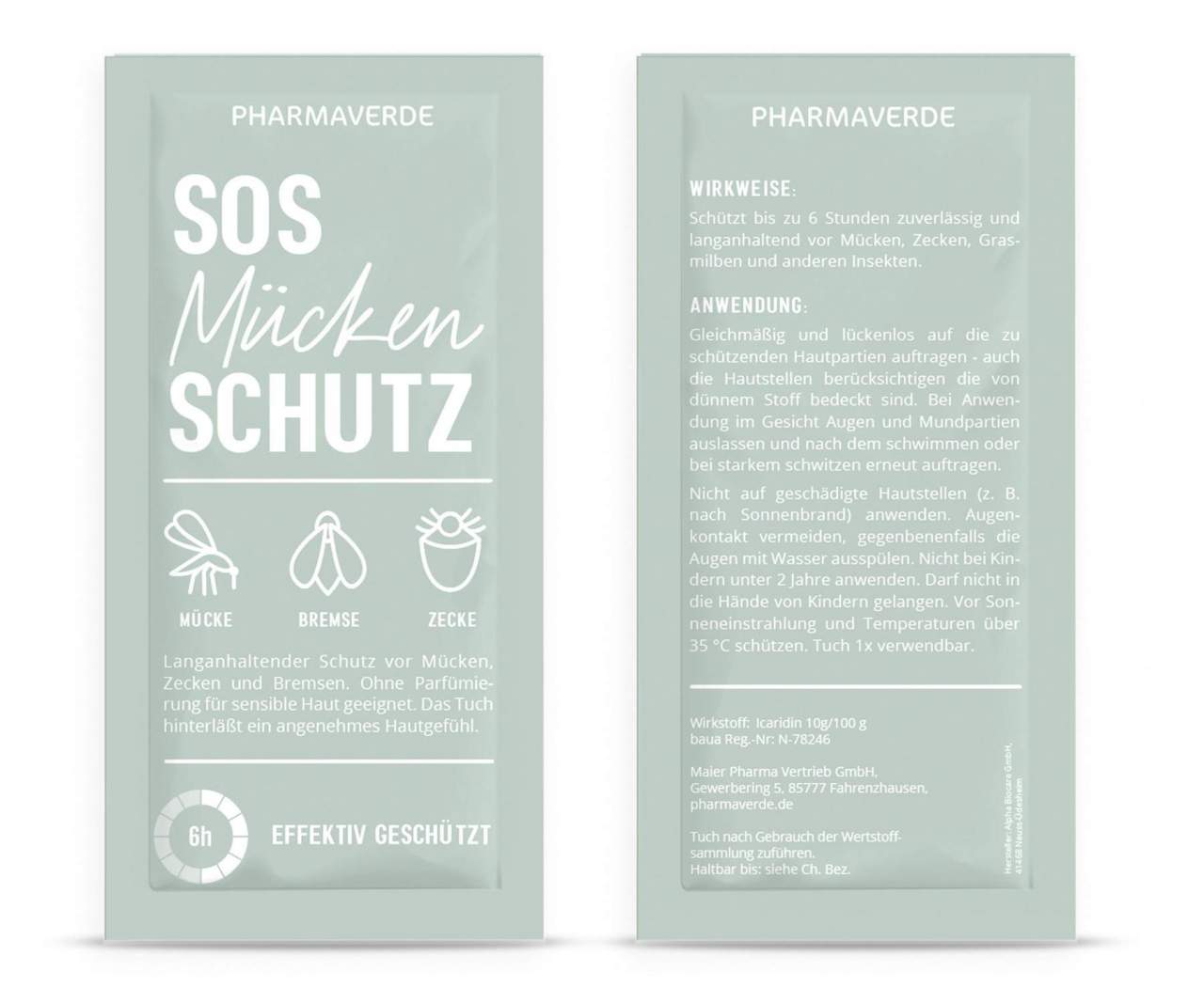 Pharmaverde SOS Mückenschutztuch 7 x 14 cm