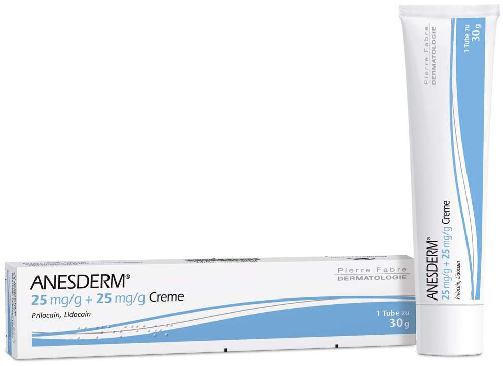 Anesderm 25 mg pro g + 25 mg pro g Creme 30 g
