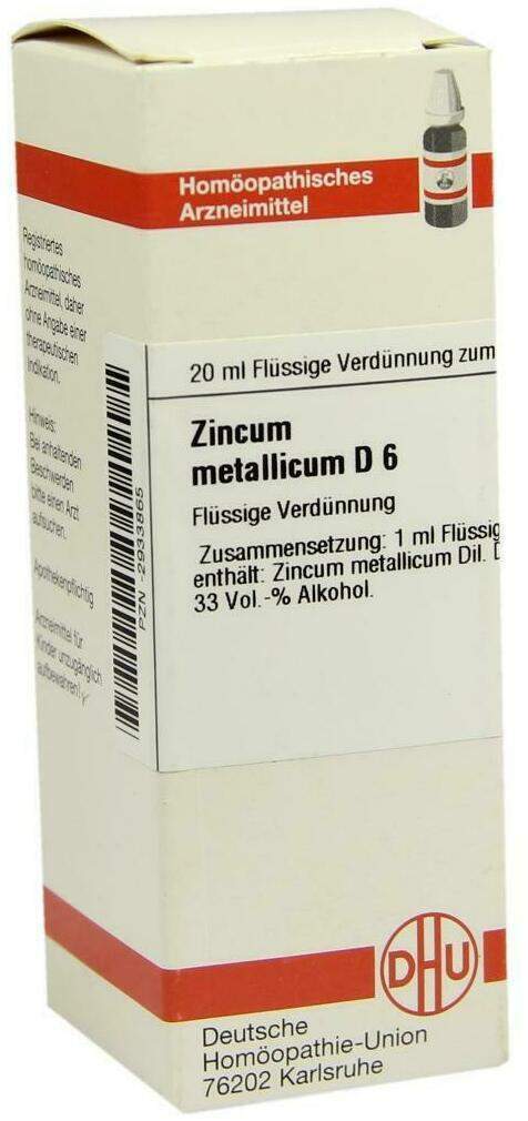Dhu Zincum Metallicum D6 20 ml Dilution