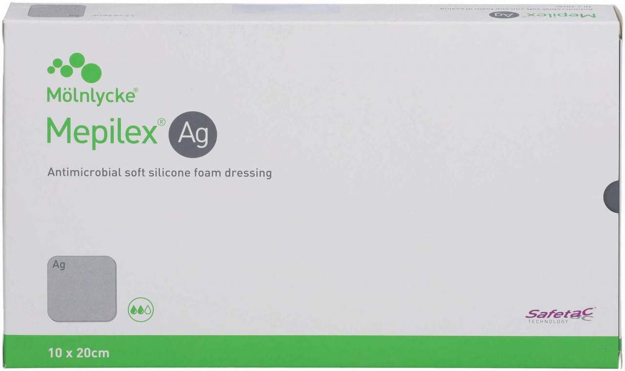 Mepilex AG Schaumverband 10 X 20 cm Steril 5 Stück