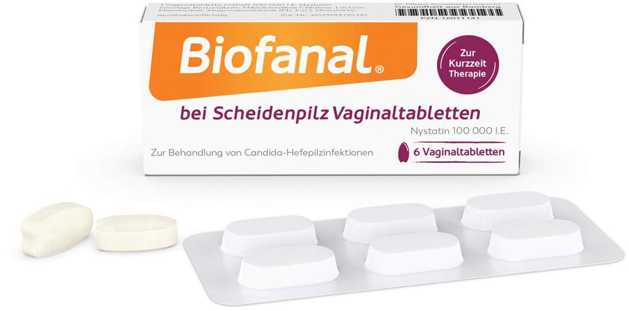 Biofanal bei Scheidenpilz 100 000 I.E. 6 Vaginaltabletten
