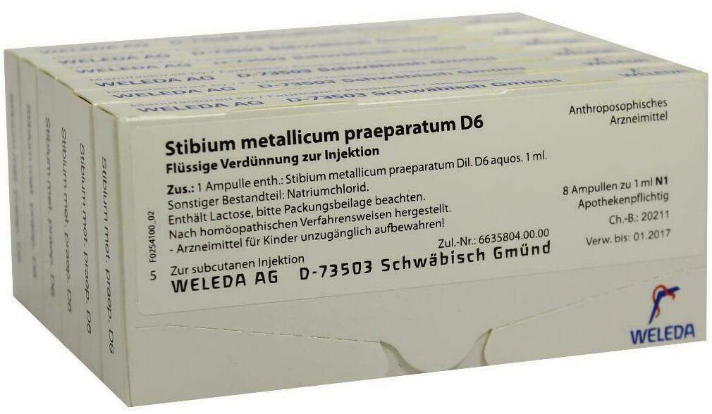 Weleda Stibium Met. Praeparatum D6 48 X 1 ml Ampullen
