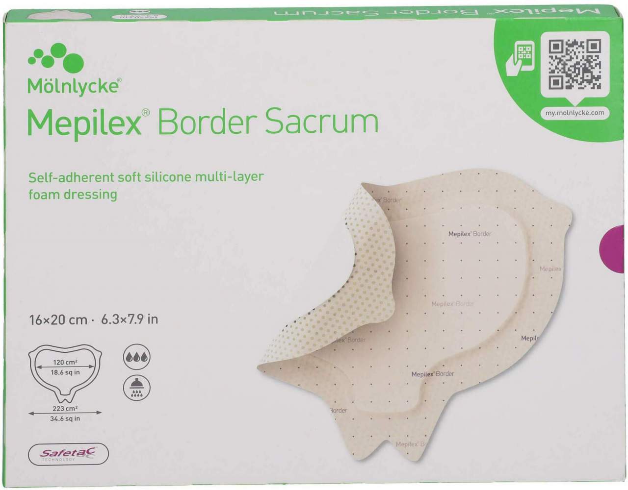 Mepilex Border Sacrum Schaumverb. 16 X 20 cm Steril 5 Stück