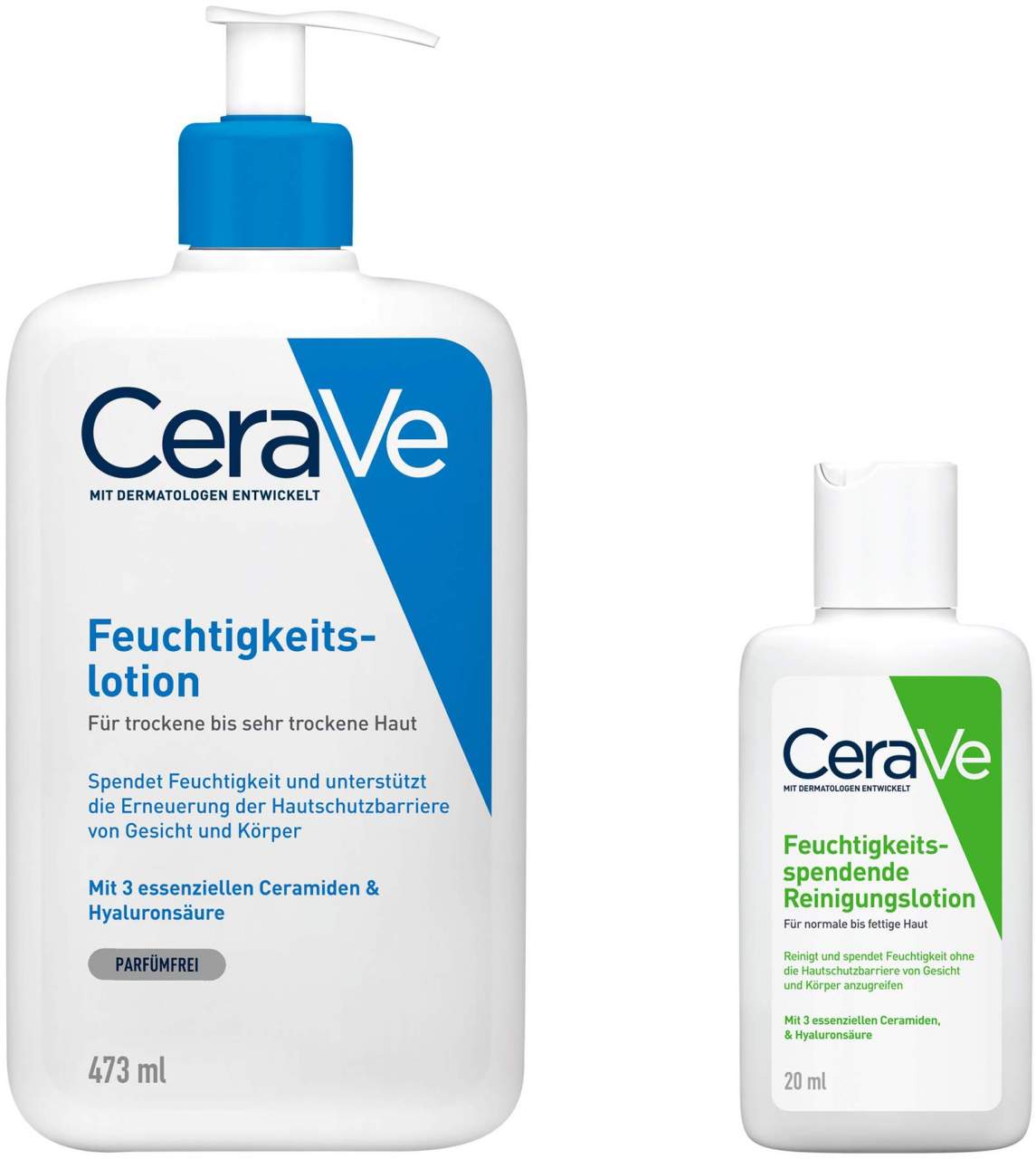 CeraVe Feuchtigkeitslotion 473 ml + gratis 20 ml Reinigungslotion