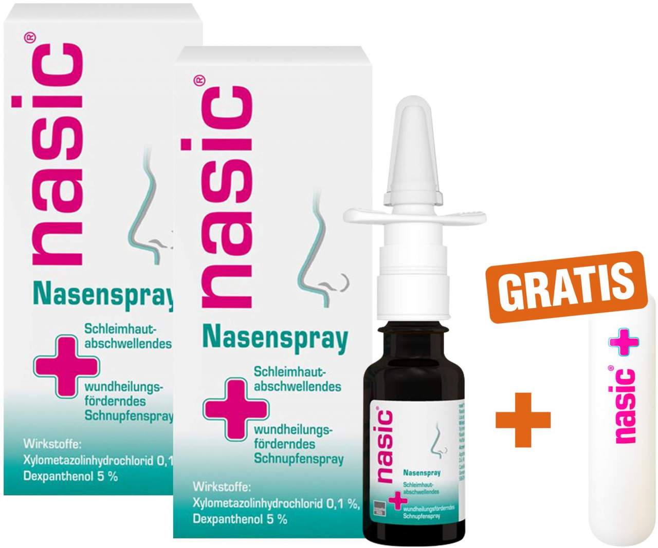 Nasic Nasenspray 2 x 15ml + gratis Lippenpflegestift 1 Stück