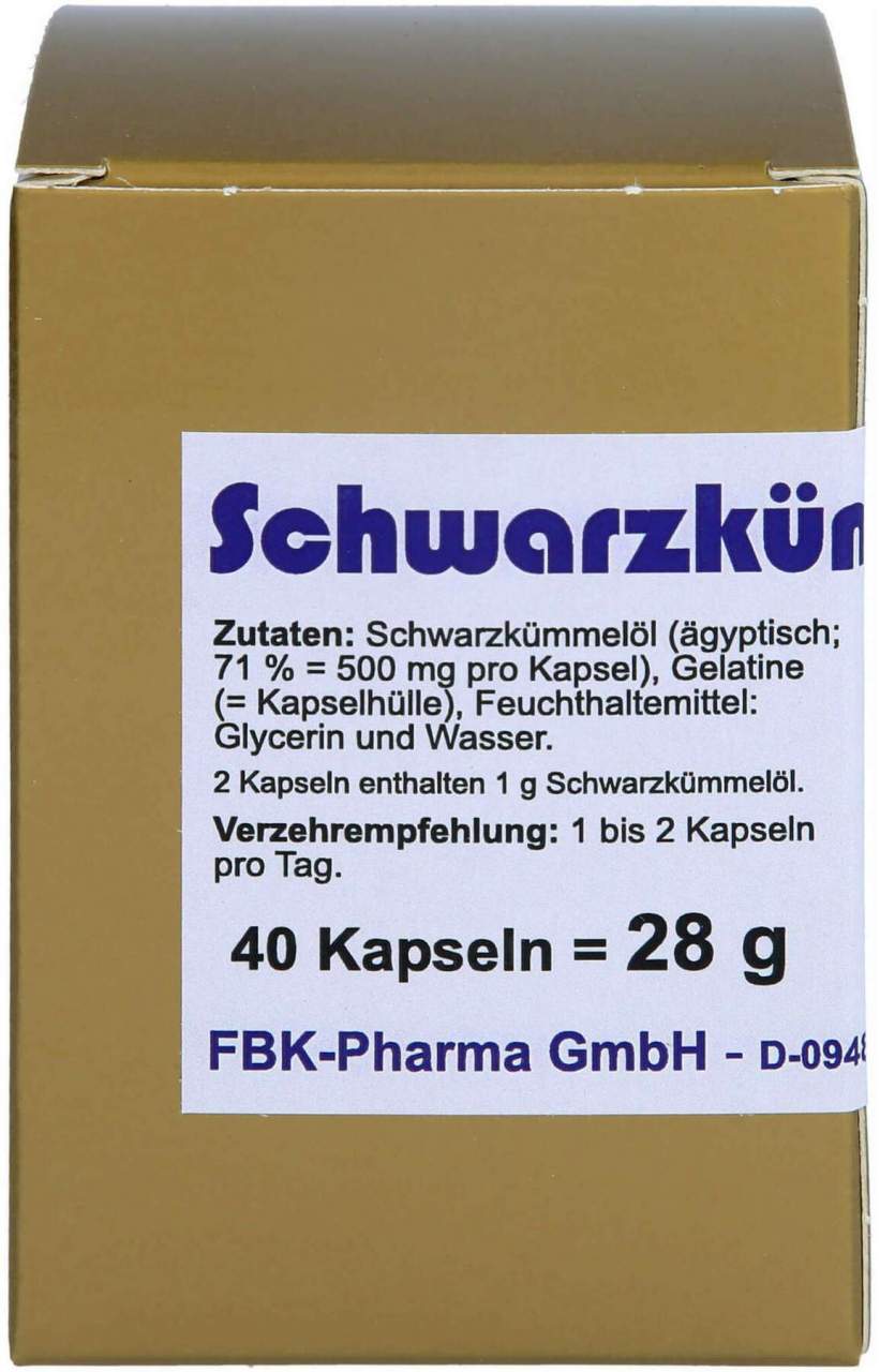 Schwarzkümmelöl 40 Kapseln