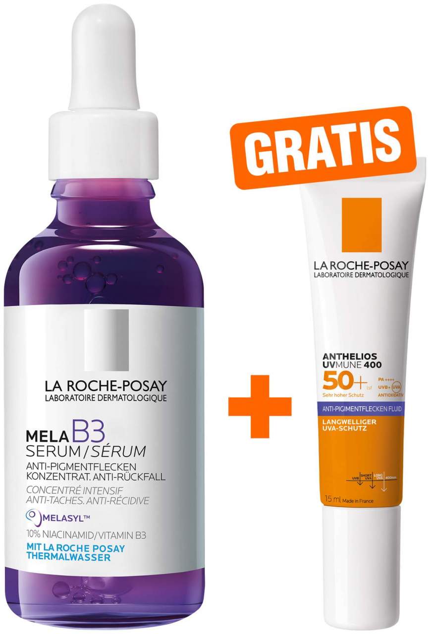 La Roche Posay Mela B3 Serum 50 ml + gratis La Roche Posay Anthelios Anti-Pigment Fluid 15 ml - Bei Pigmentflecken