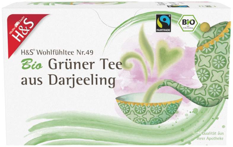 H&S Bio Grüner Tee Aus Darjeeling Filterbeutel 20 X 2 G