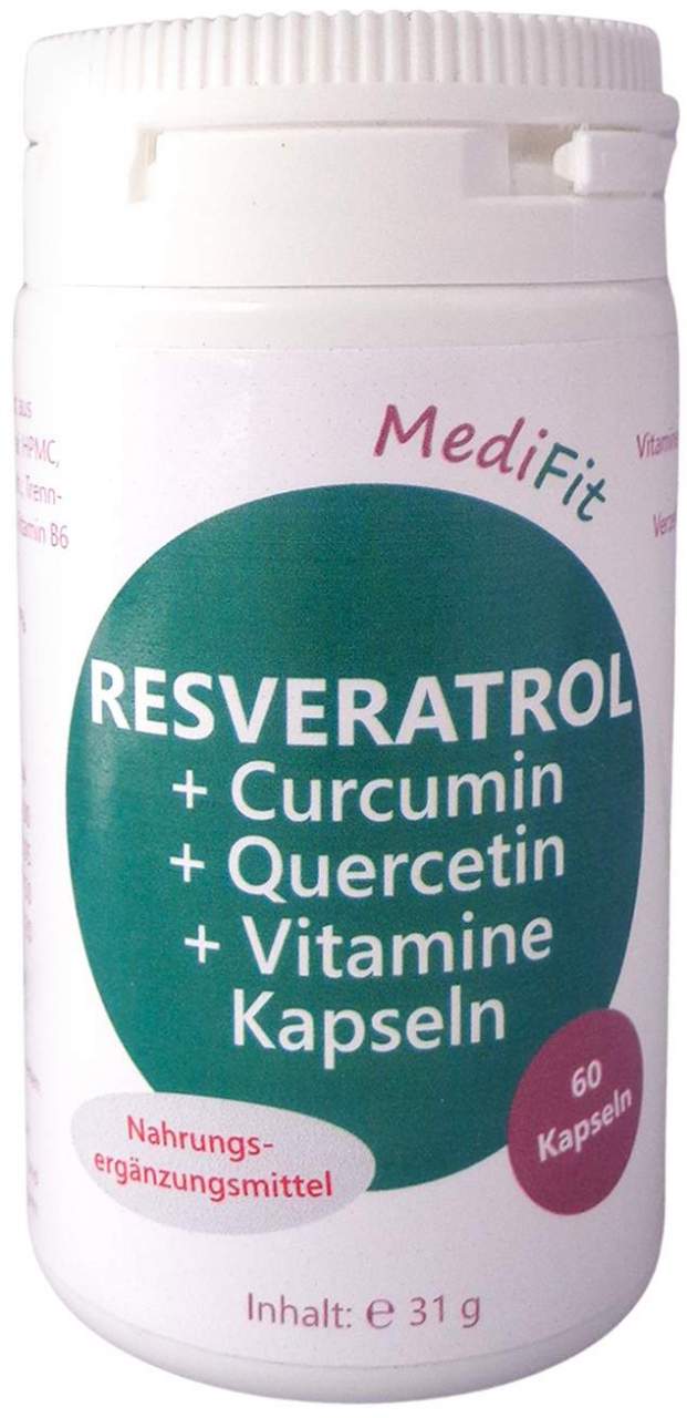 Resveratrol Curcumin Quercetin+vitamine Kapseln 60 Stück