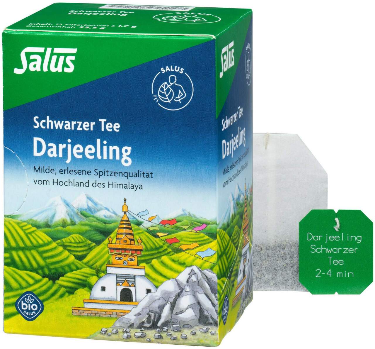 Darjeeling Schwarzer Tee Bio Salus 15 Filterbeutel