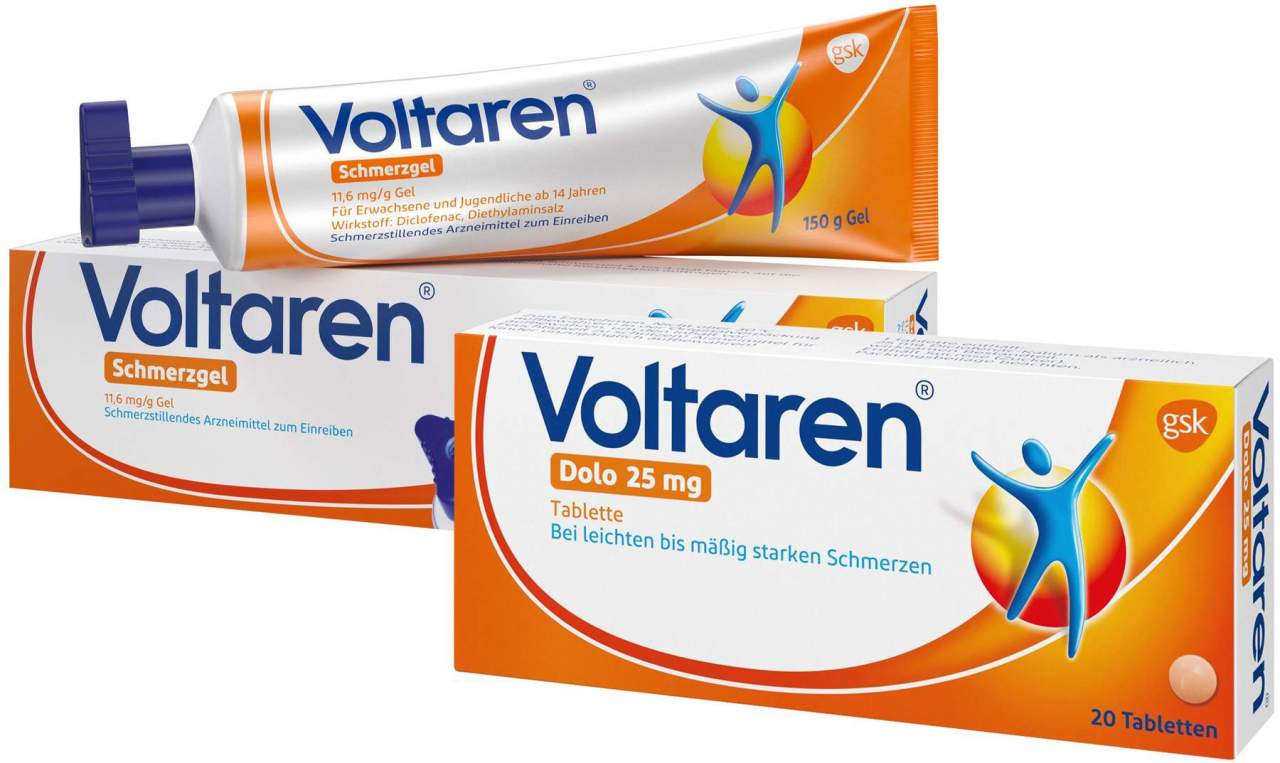 Sparset Voltaren Schmerzgel 150 g + Voltaren Dolo 25 mg 20 Tabletten
