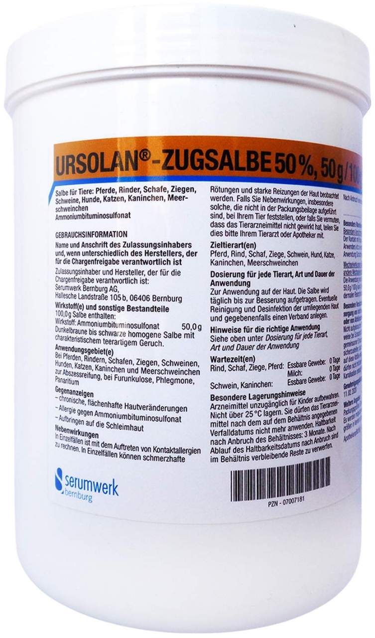 Ursolan Zugsalbe 50 % Vet 1 KG
