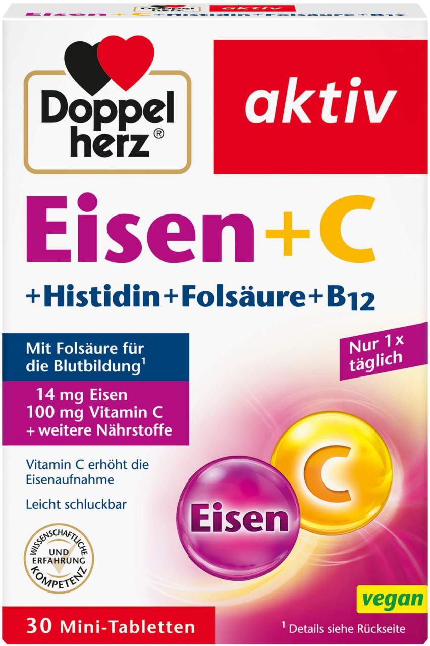 Doppelherz Aktiv Eisen + Vitaminc + L-Histidin 30 Tabletten