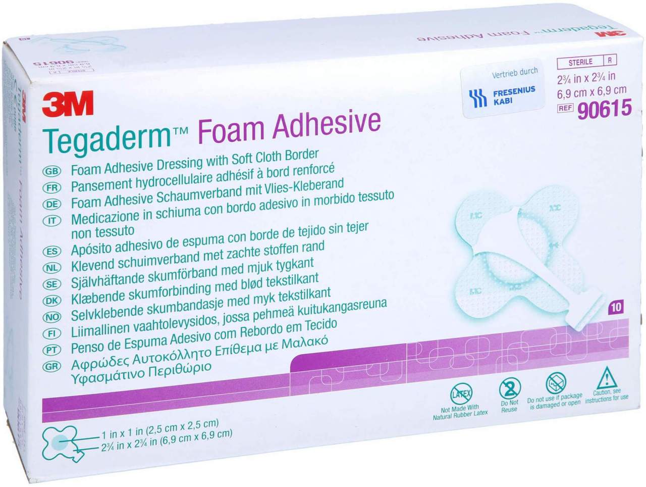 Tegaderm Foam Adhesive Fk 6,9 X 6,9 cm Kreuzf.90615 10 Verbände