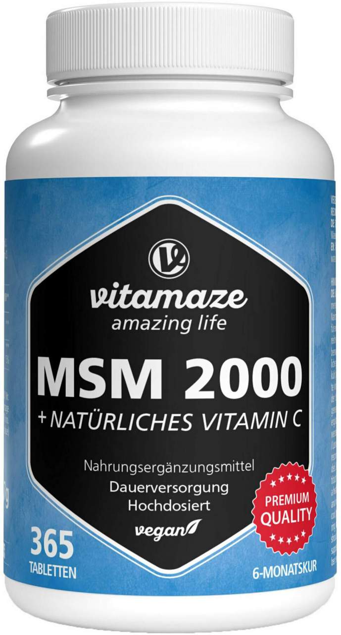 Msm 2000+vitamin C Acerola Extrakt Vegan 365 Tabletten