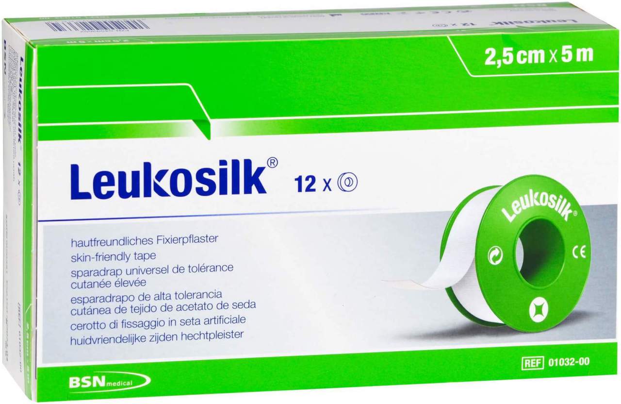 Leukosilk 2,5 cm X 5 M 12 Stück