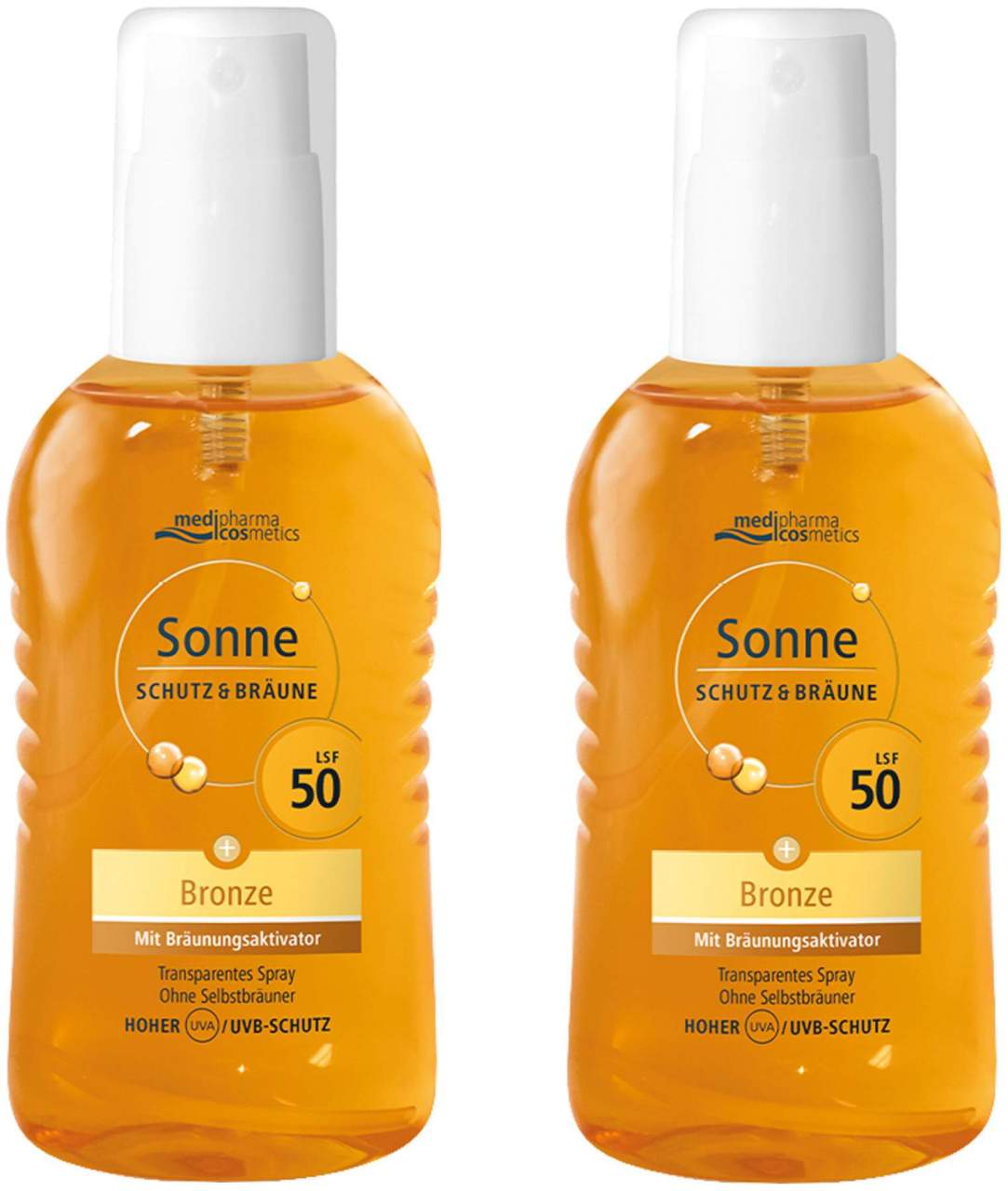 medipharma cosmetics Sonne Schutz & Bräune Bronze LSF 50 2 x 200 ml Pumpspray