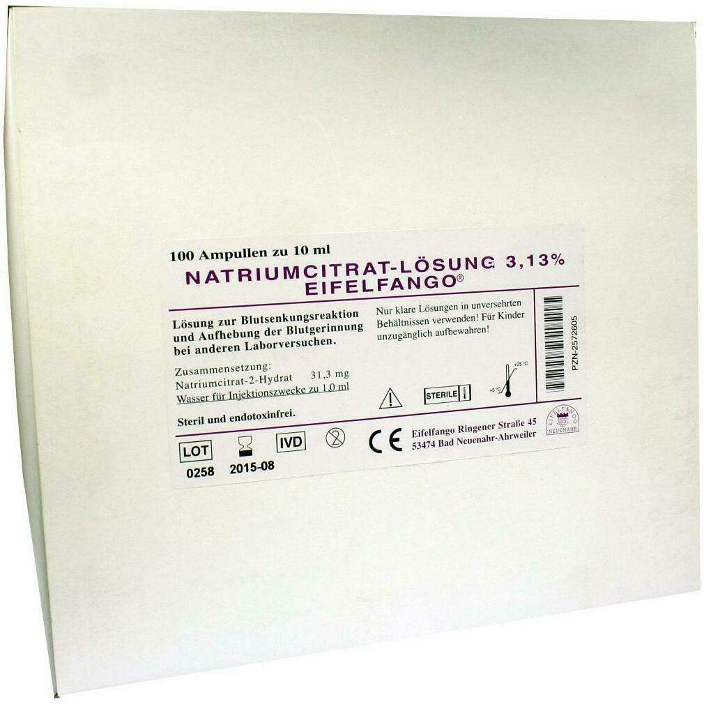 Natrium Citricum 3,13% 100 X 10 ml Ampullen