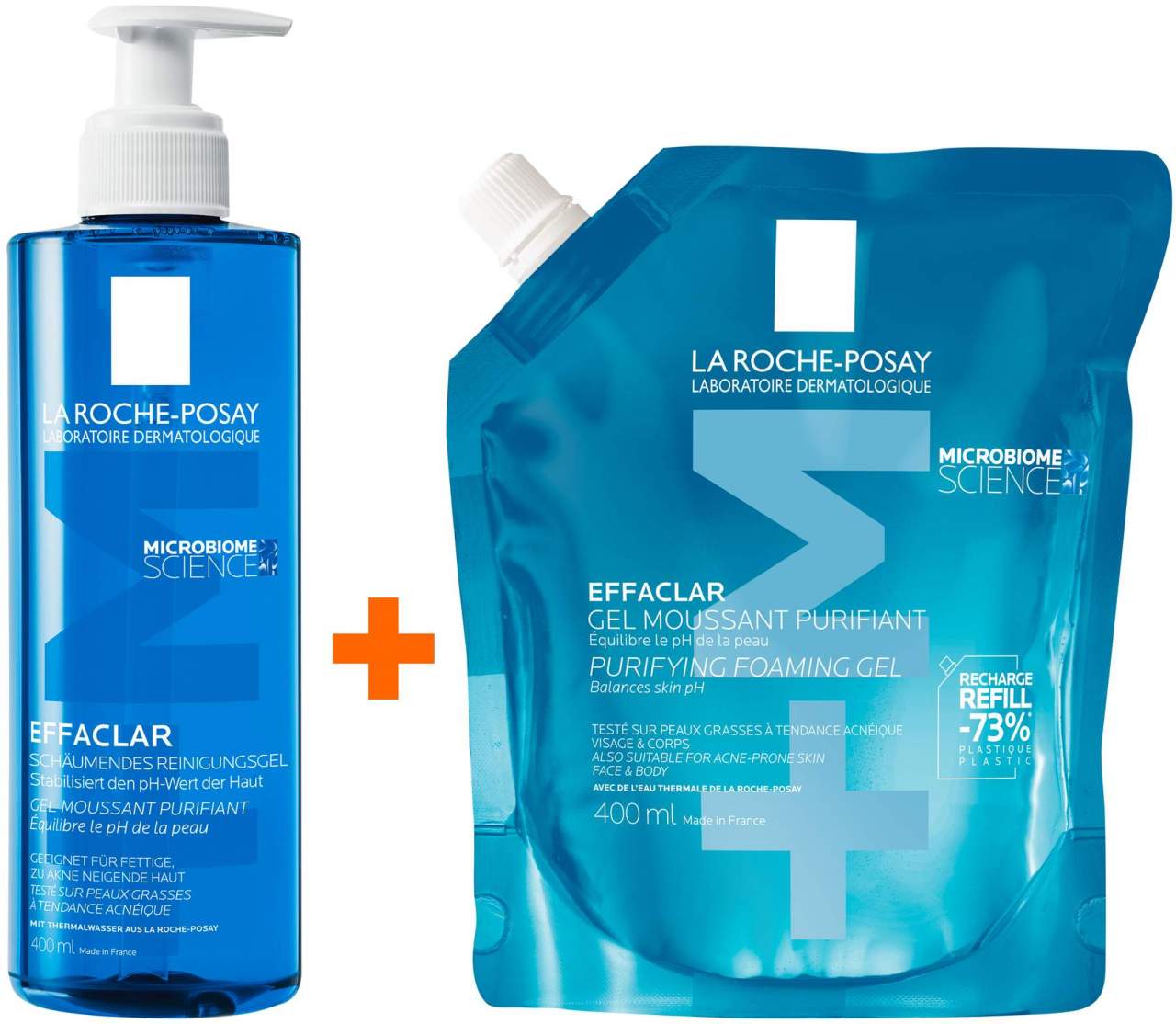 La Roche Posay Effaclar Schäumendes Reinigungsgel 400 ml + La Roche Posay Effaclar Schäum. Reinigungsgel 400 ml Refill