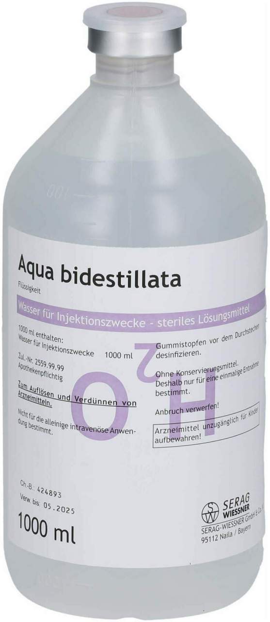 Aqua Bidest Plastik 6 X 1000 ml Infusionslösung