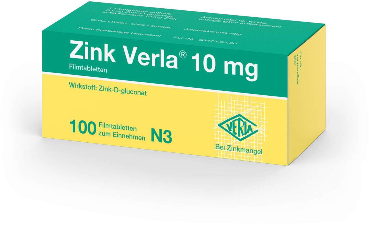 Zink Verla 10 mg 100 Filmtabletten