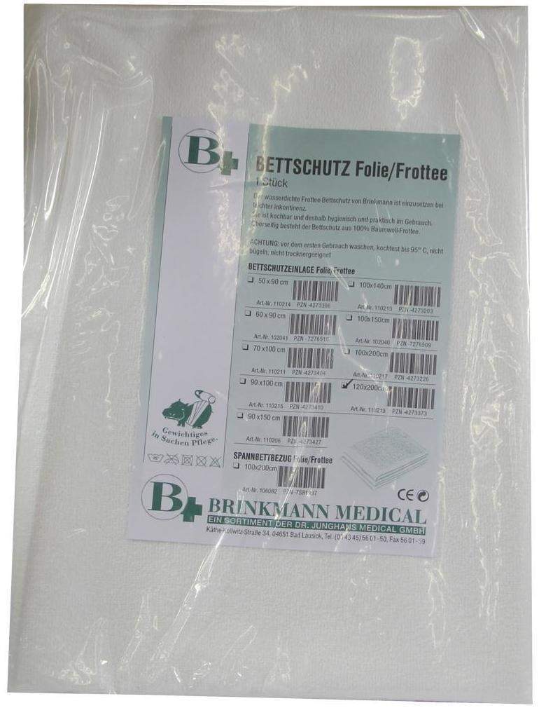 Bettschutzeinlage Folie Frottee 120x200cm