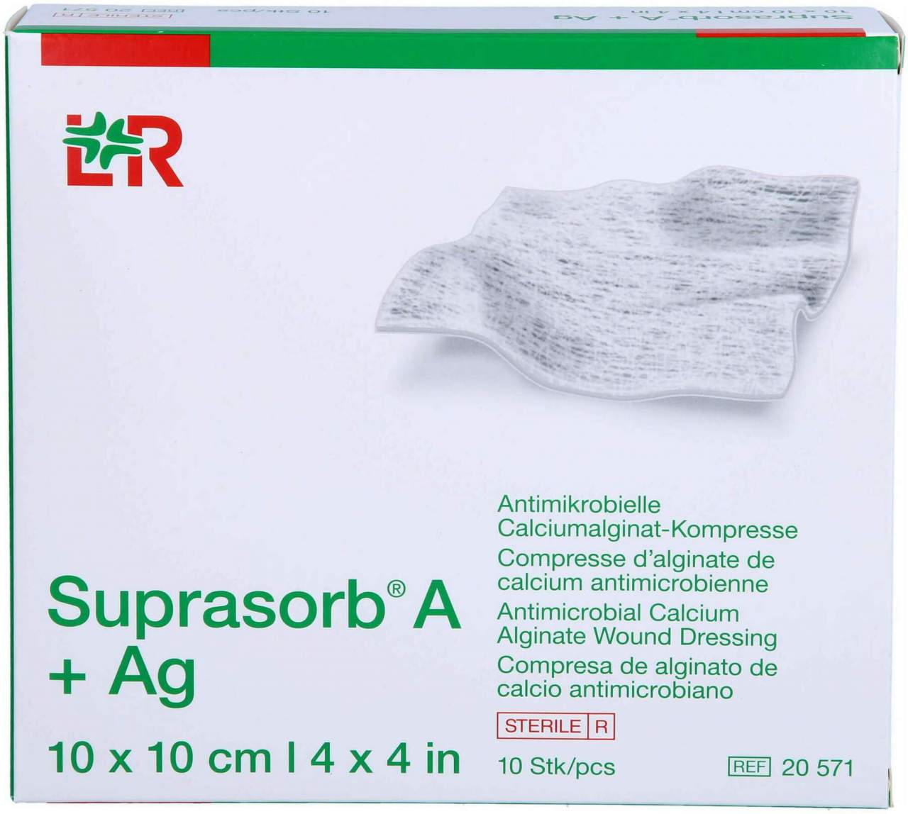 Suprasorb A+ag Antimik.Cal.Alginat Kompr.10x10 cm