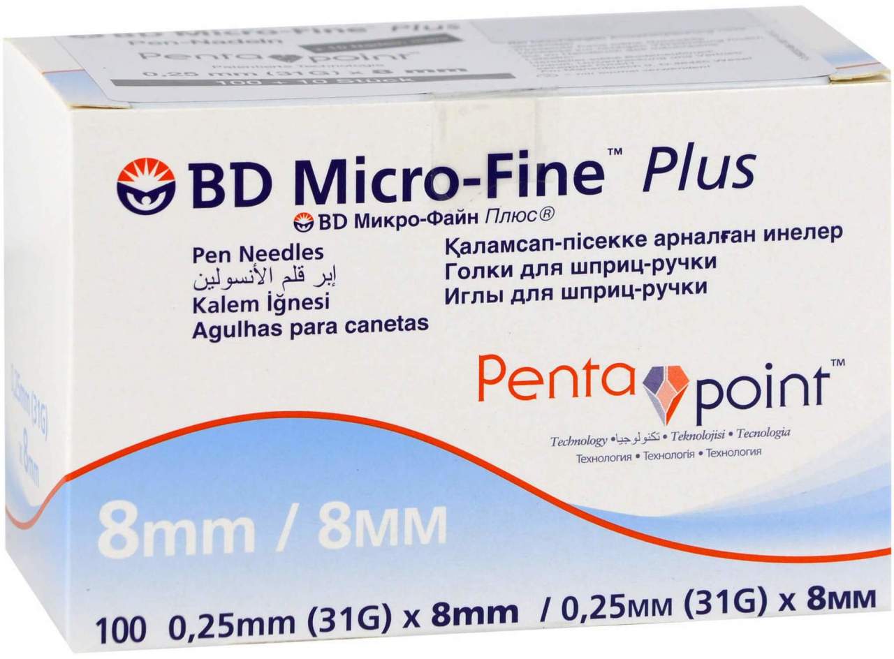 Bd Micro-Fine+ 8 Pen-Nadeln 0,25 X 8 mm 100 Stück