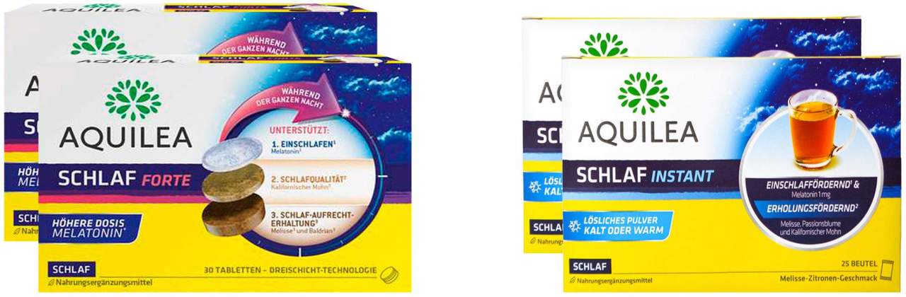 Aquilea Schlaf forte 2 x 30 Tabletten + gratis Aquilea Schlaf Instant Pulver 2 x 25 Beutel