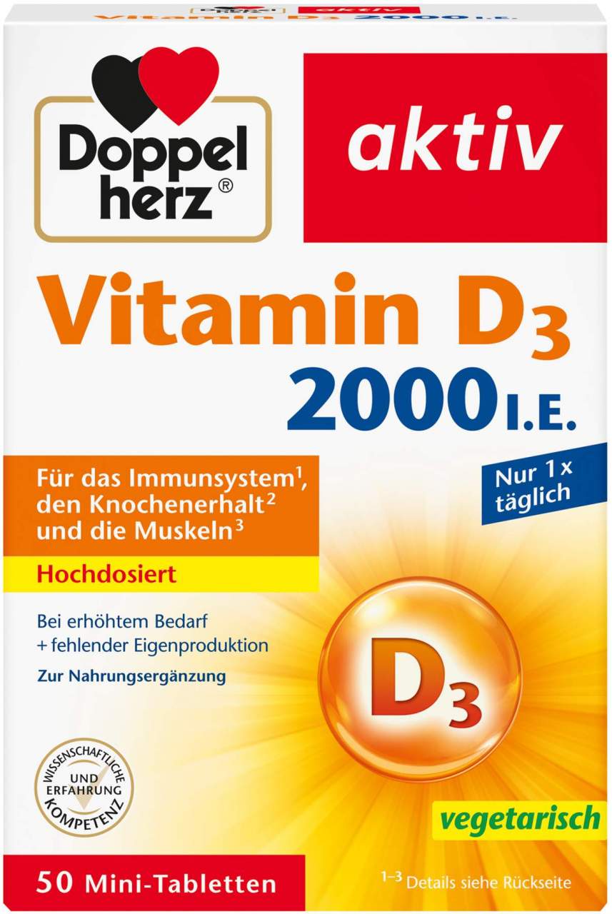 Doppelherz Aktiv Vitamin D3 2000 I.E. 50 Mini-Tabletten