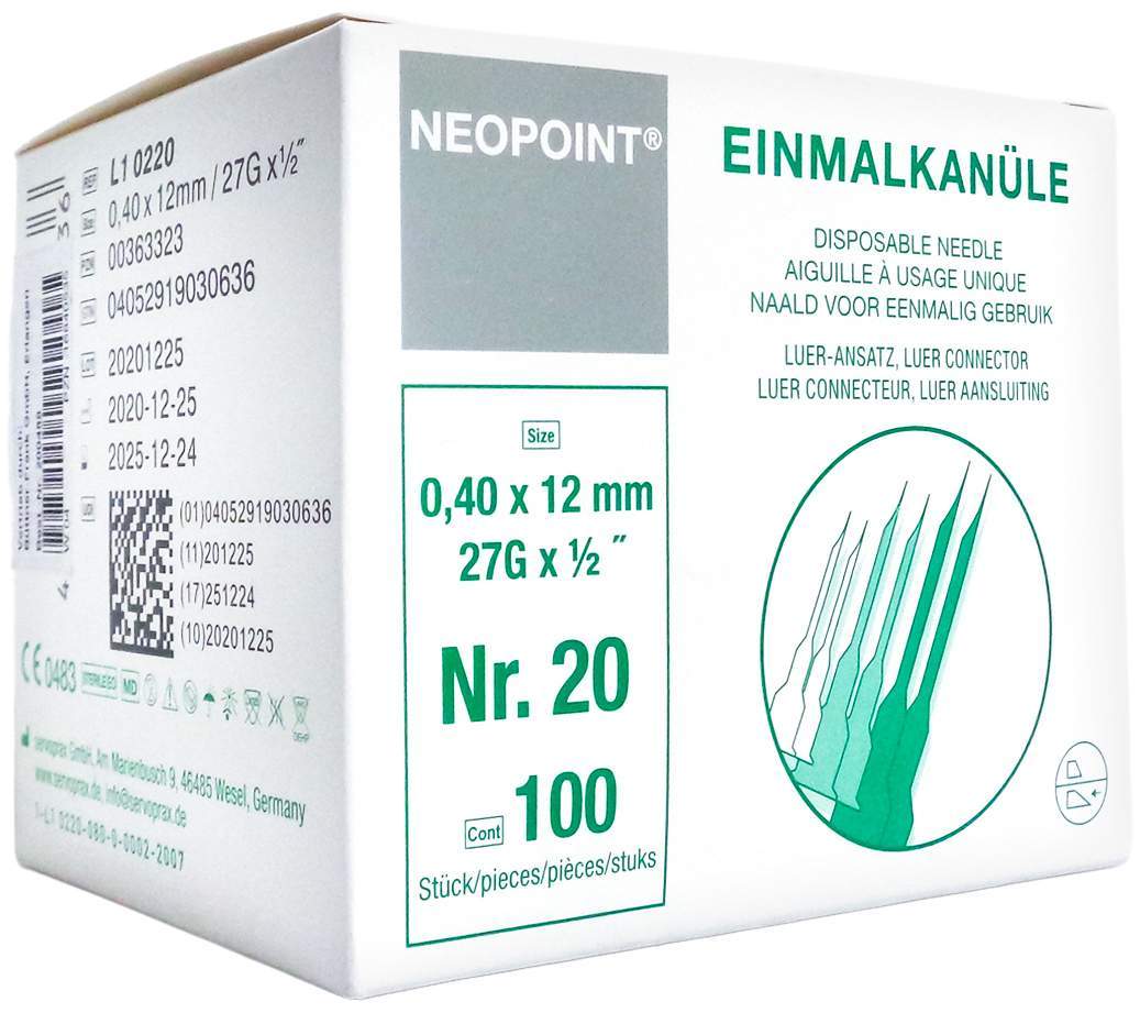 Kanülen Neopoint 20 0,40 X 12 100 Stk