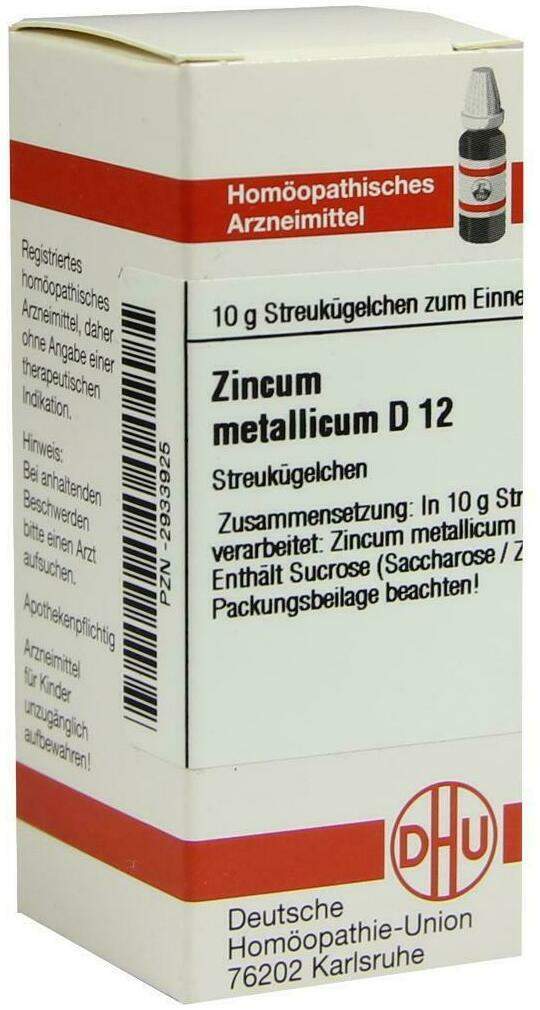 Dhu Zincum Metallicum D12 10 G Globuli