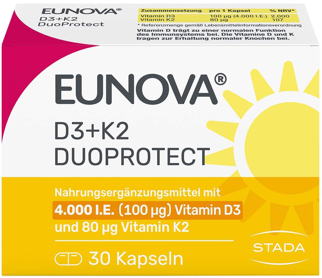 Eunova Duoprotect D3 + K2 4000 I.E. 30 Kapseln