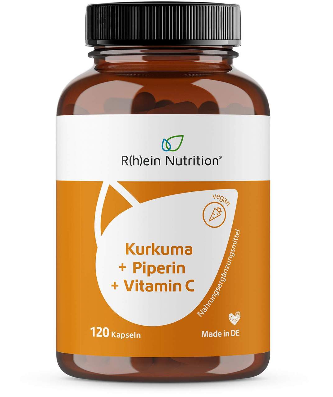 Kurkuma 95 % + Curcumin + Piperin + Vitamin C Vegan 120 Kapseln