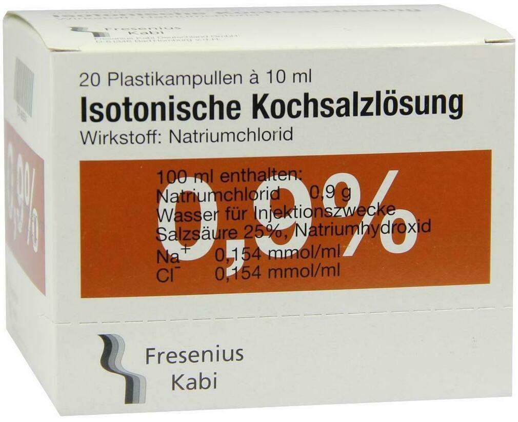 Kochsalzlösung 0,9 % Isoton Plastik 20 X 10 ml