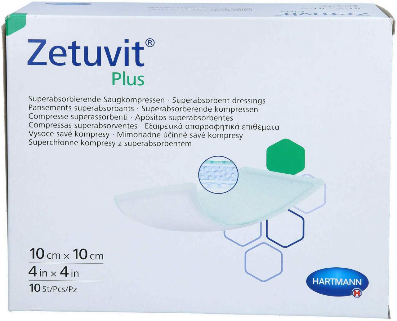 Zetuvit Plus Extrastarke Saugkompressen Steril 10 X 10 cm 10 Stück
