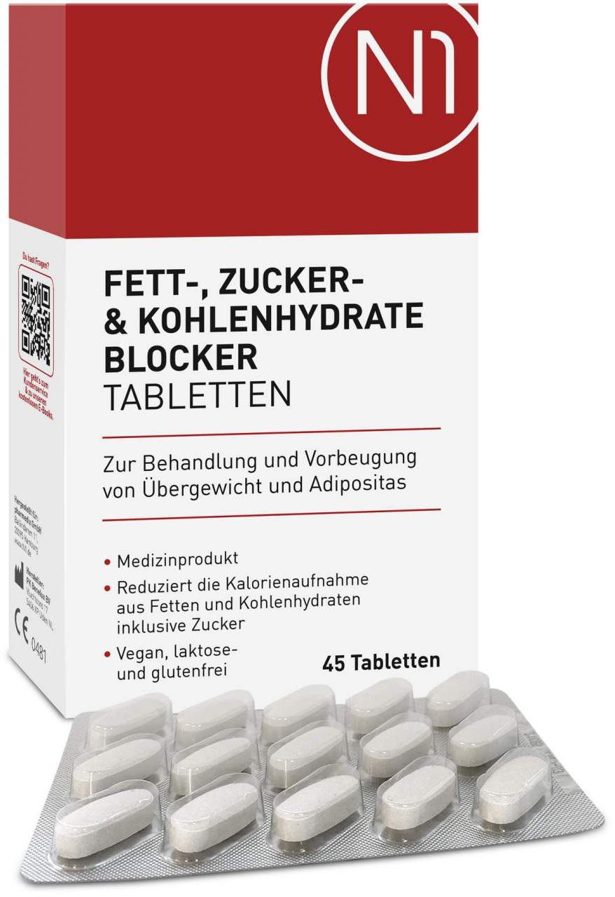 N1 Fett- Zucker- & Kohlenhydrate Blocker 45 Tabletten