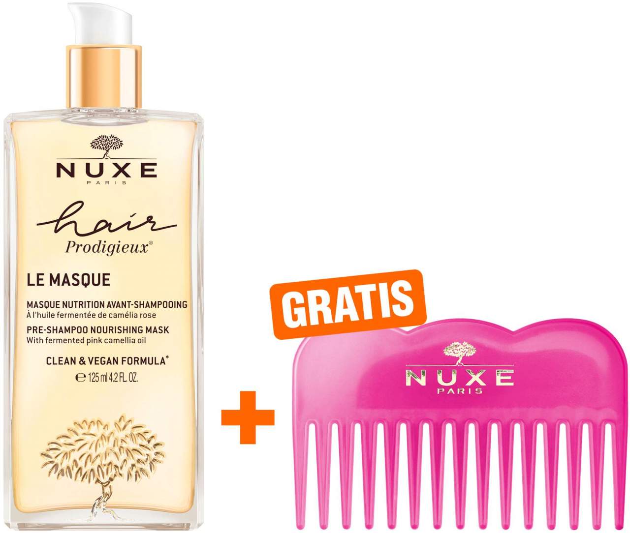NUXE Hair Prodigieux Pre-Shampoo-Maske 125 ml + gratis NUXE Kamm 1 Stück