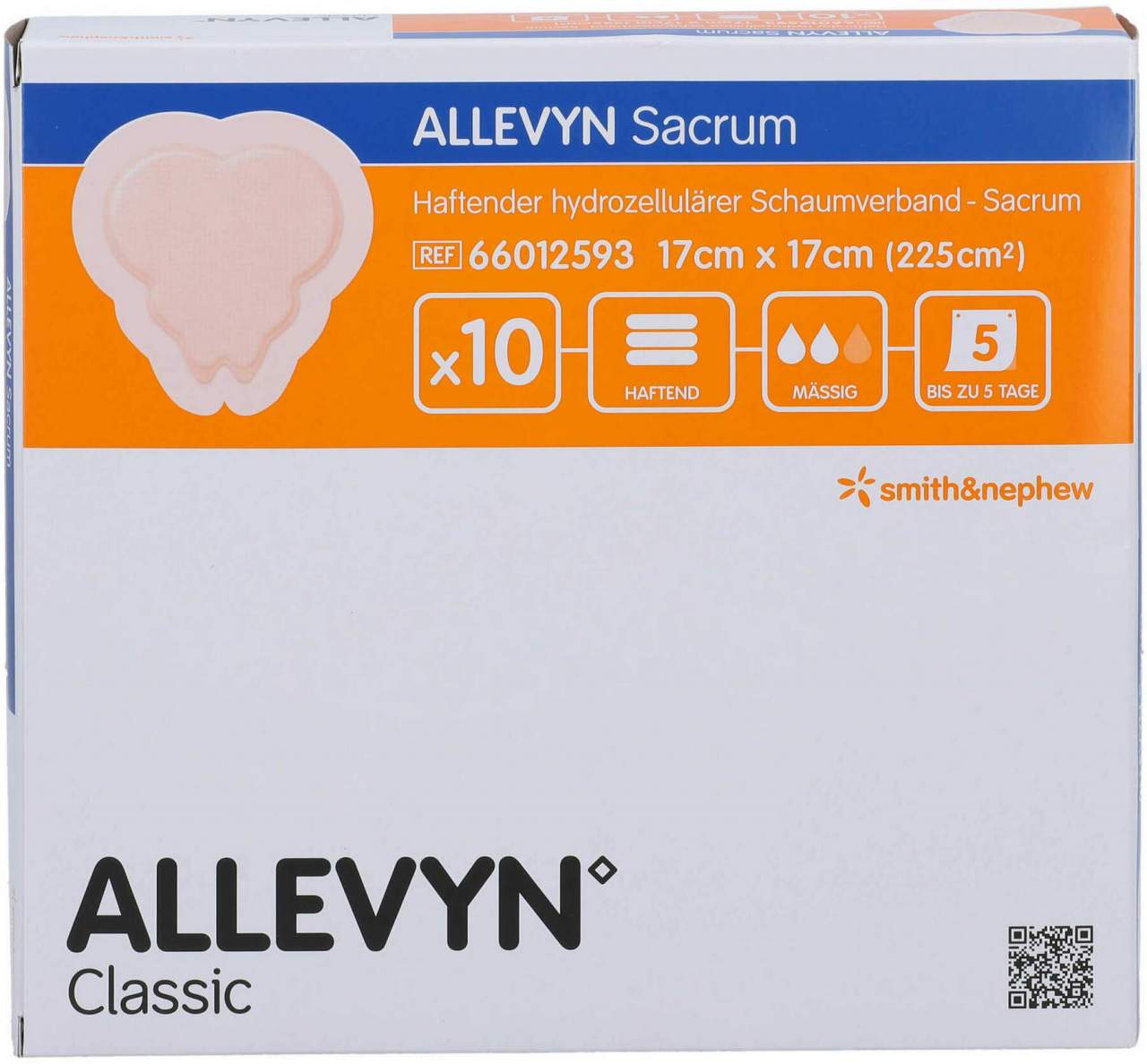 Allevyn Sacrum Klein 17 X 17 cm Wundverband Haftend 10 Stück