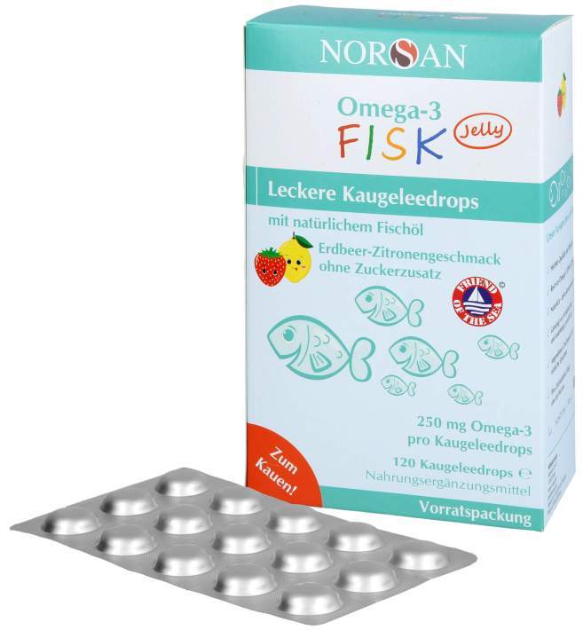 Norsan Omega-3 Fisk Jelly F.Kinder Drag.Vorratspa.