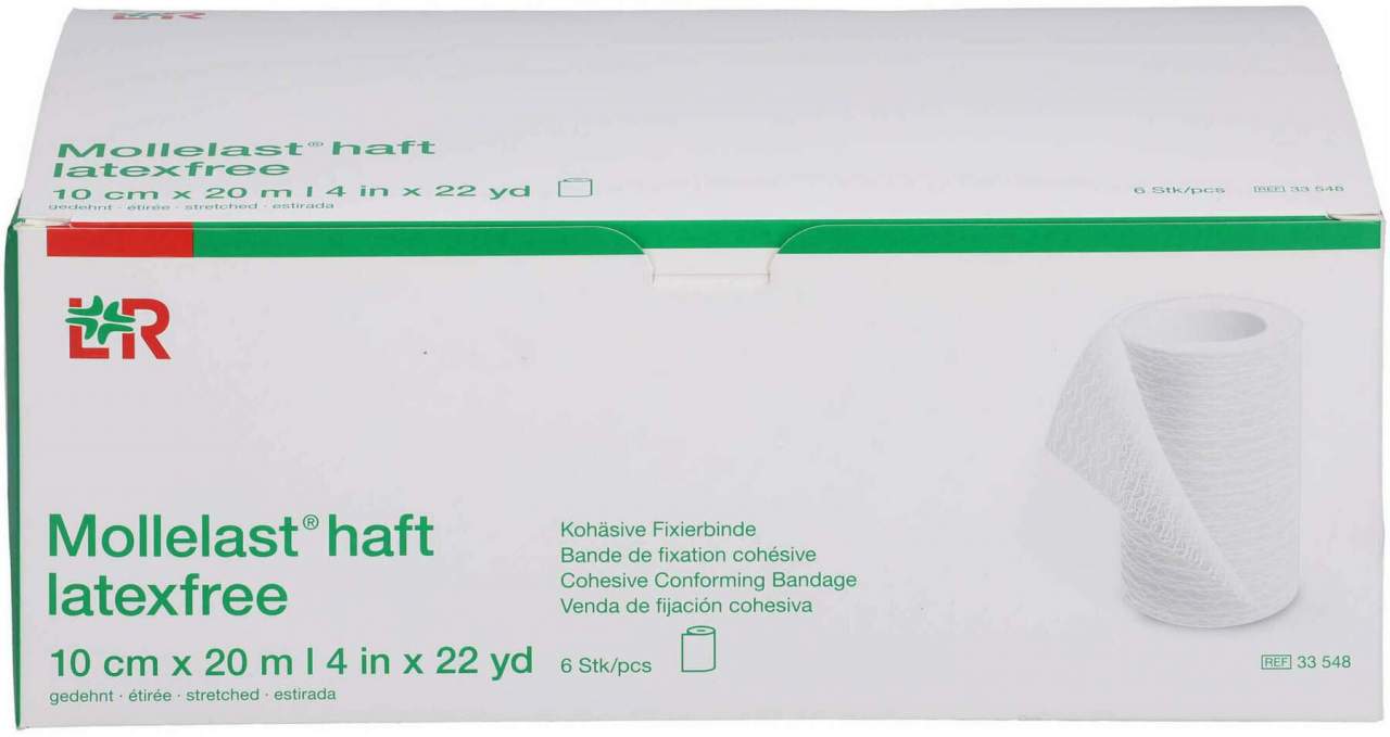 Mollelast Haft Binden Latexfrei 10 cm X 20 M Weiß