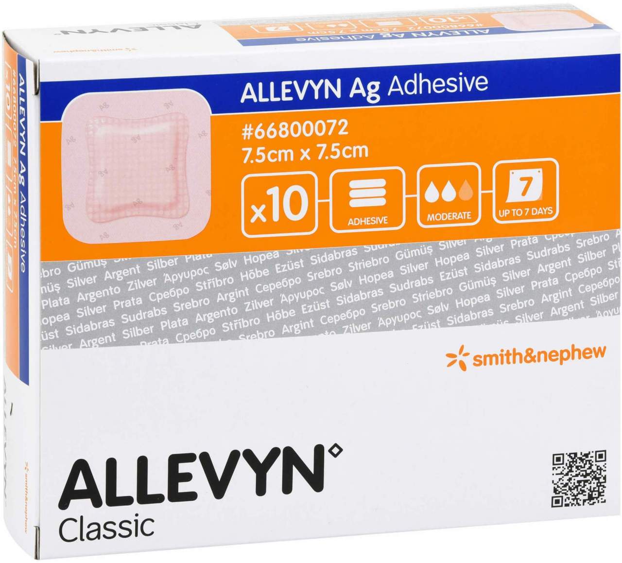 Allevyn AG Adhesive 7,5x7,5 cm Wundverband