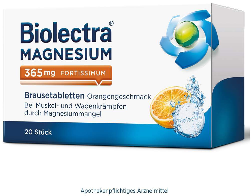 Biolectra Magnesium 365 mg fortissimum Orangengeschmack 20 Brausetabletten
