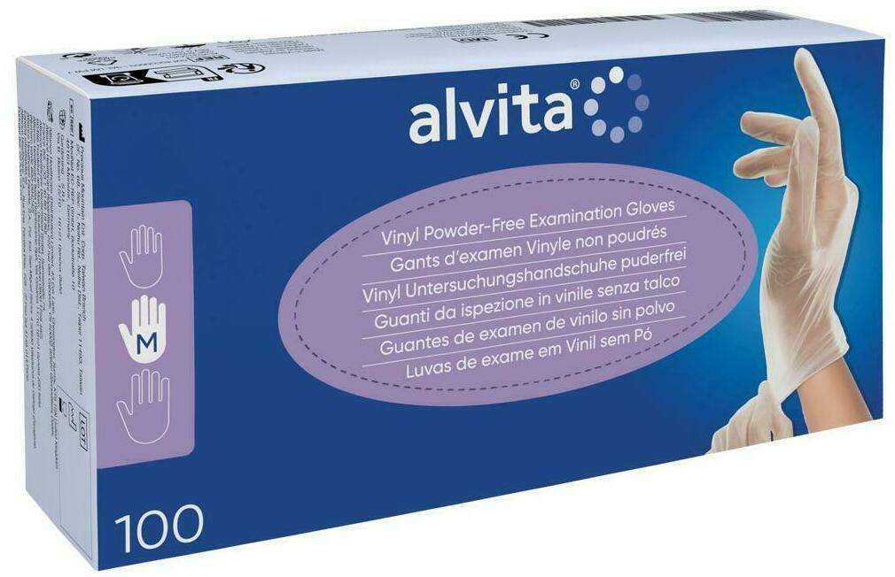 Alvita Vinyl Unt.Handschuhe Unsteril Puderfrei M