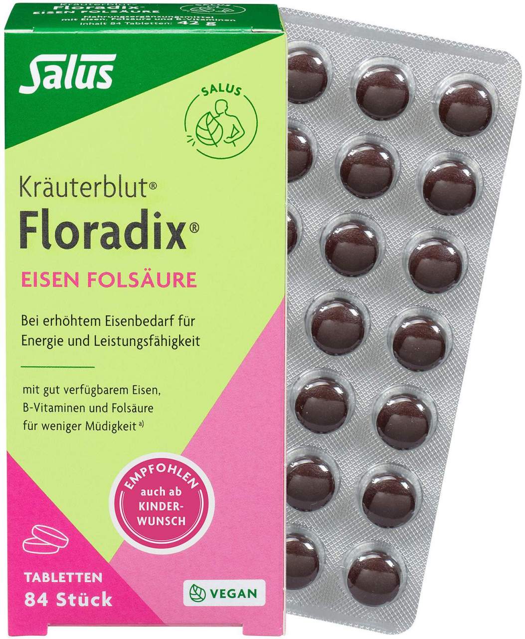 Floradix Eisen Folsäure Tabletten 84 Stück