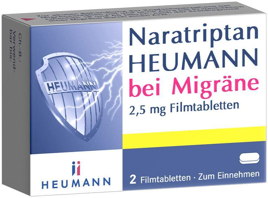 Naratriptan Heumann bei Migräne 2,5 mg 2 Filmtabletten