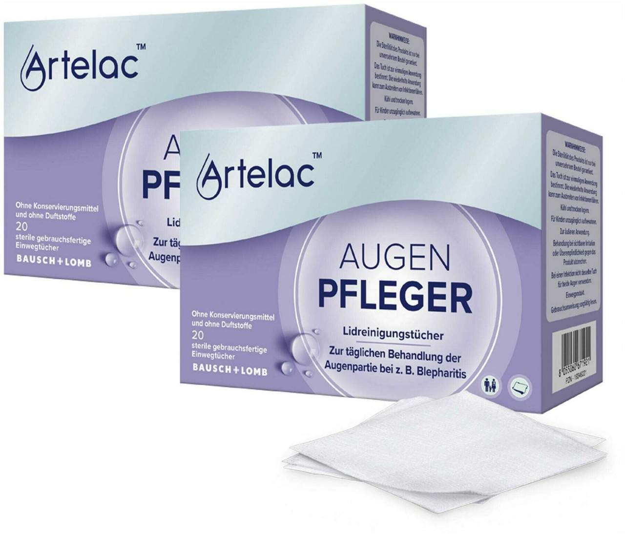 Artelac Augenpfleger Lidreinigungstücher 2 x 20 Stück