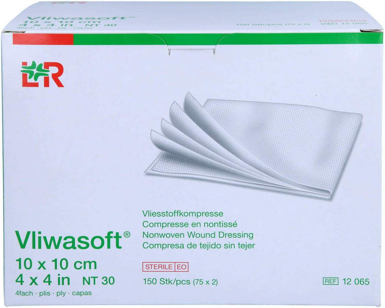 Vliwasoft Vlieskompressen Steril 10 X 10 cm 4lagig 150 Kompressen