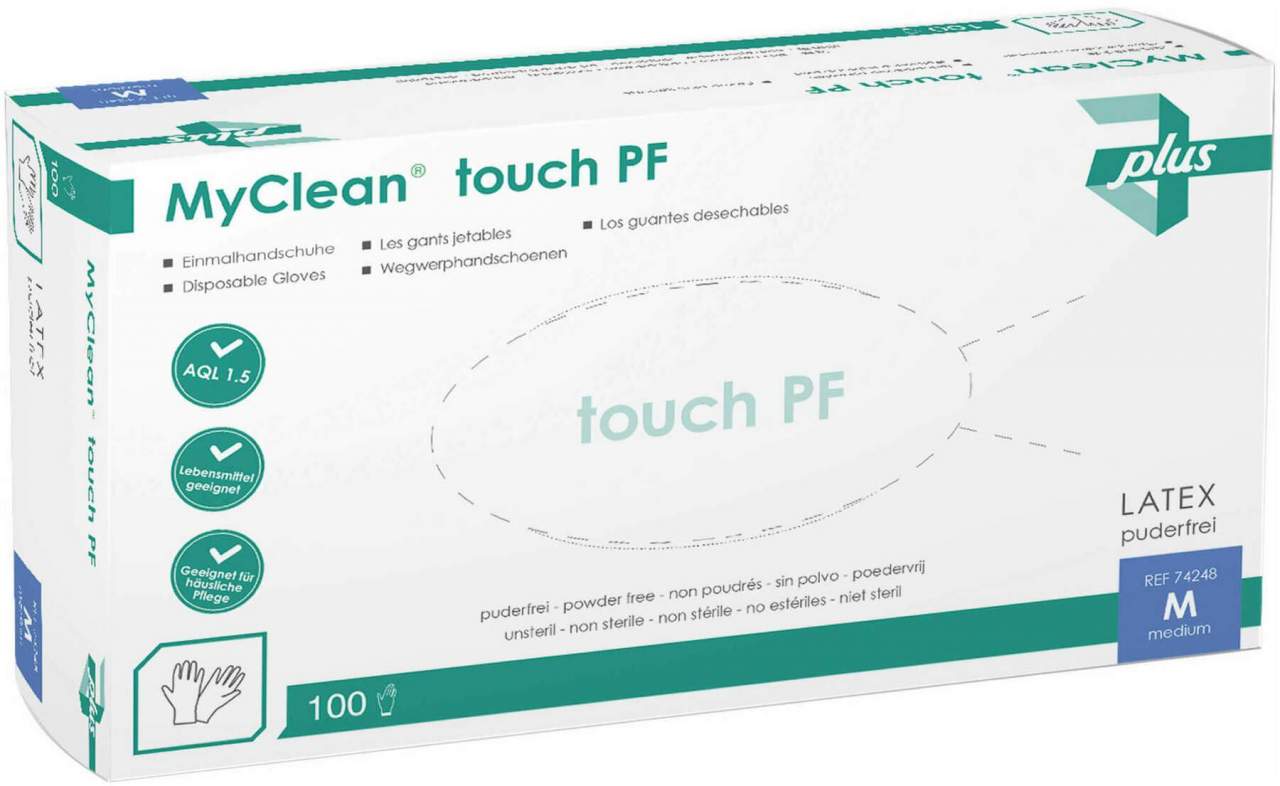 Myclean Touch Pf Handsch.Unsteril Latex Gr.M 100 S